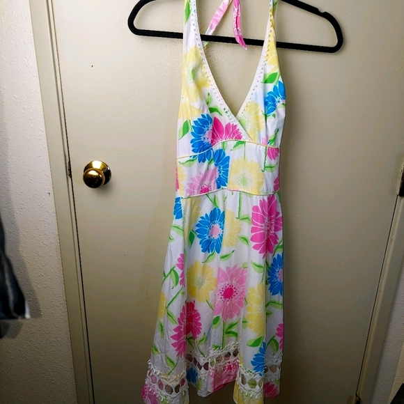 Lilly Pulitzer Dresses & Skirts - Lily Pulitzer halter dress cotton lace size 0